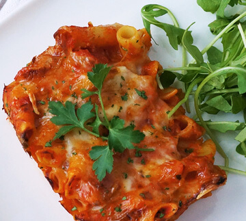 Pasta cremosa al horno