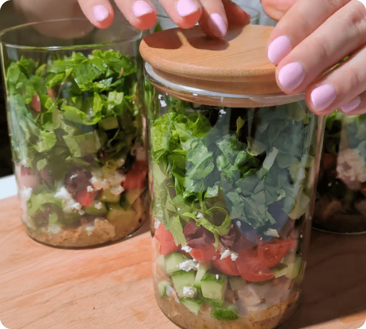 Greek Salad Jar Make-ahead-jar-salad